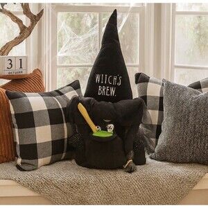 Rae Dunn Halloween Gnome Witch’s Brew Weighted Shelf Sitter Decor Black Hat Fall